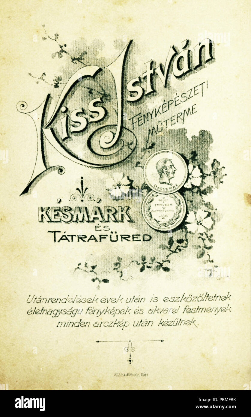 863 Kiss István fényképészeti műterme. Fortepan 85817 Foto Stock