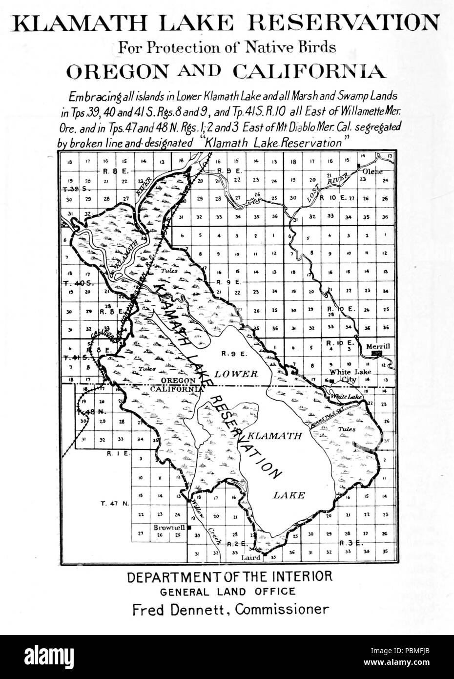 864 lago Klamath Prenotazione EO 924 illustrazione Foto Stock