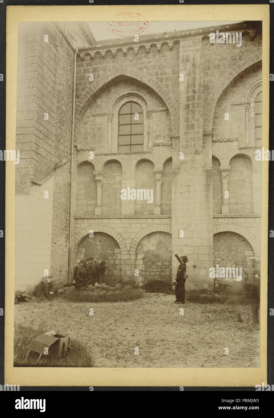 Abbaye Saint-Junien de Nouaillé-Maupertuis - J-Un Brutails - Université Bordeaux Montaigne - 1740. Foto Stock