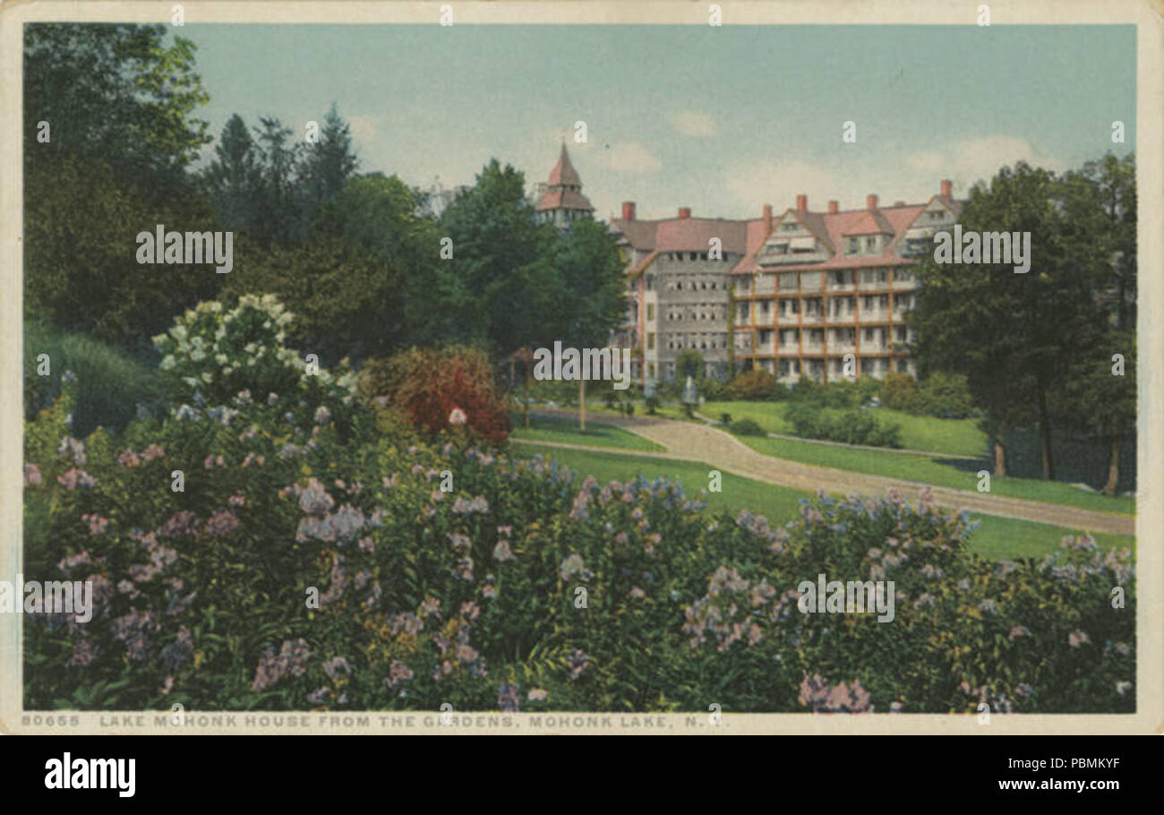 883 Lake Mohonk House dai giardini (BNI 23290) Foto Stock