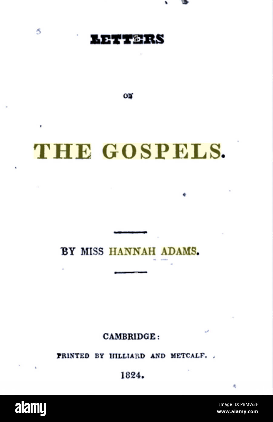 916 Lettere sui Vangeli (1824) Foto Stock
