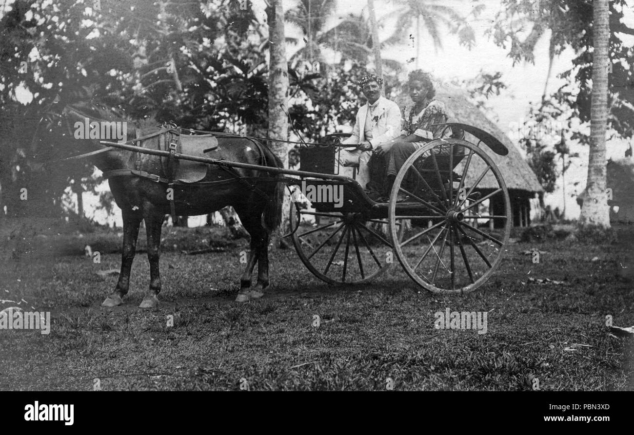 989 l uomo e la donna, Palm tree, cavallo, pullman, carrozza Fortepan 31054 Foto Stock