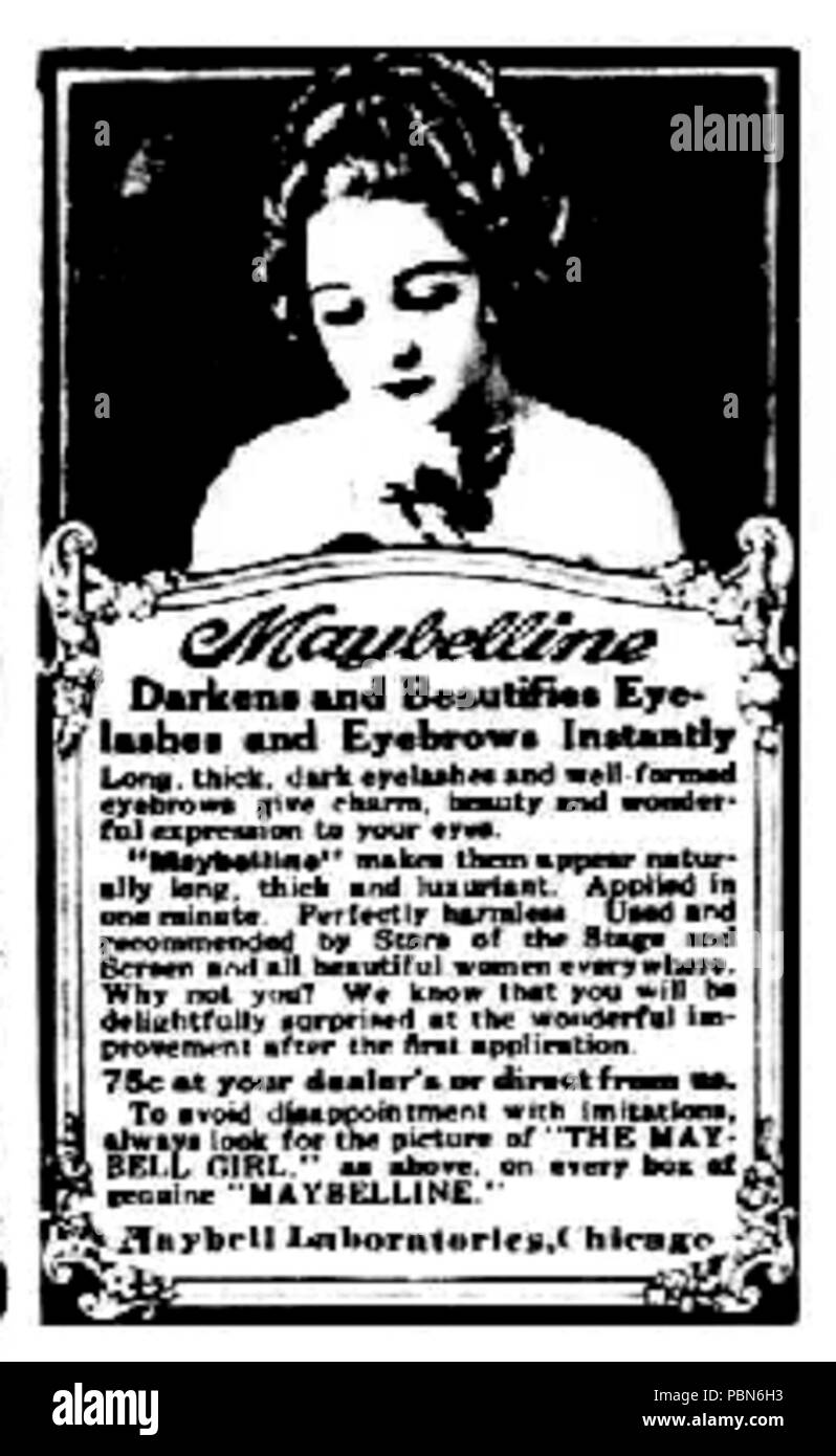1010 Maybelline annuncio 1920 Foto Stock