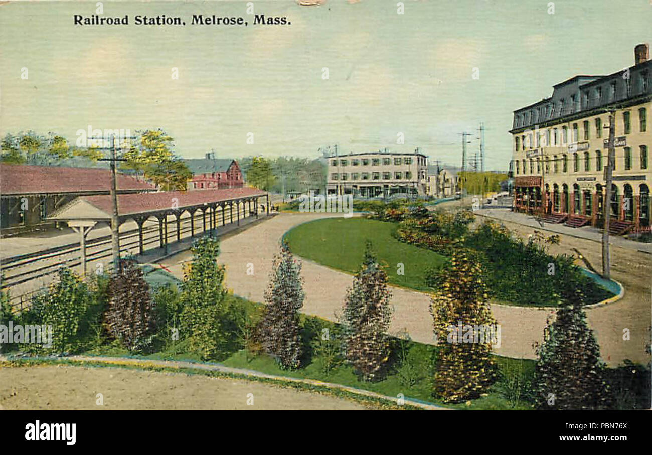 1013 stazione Melrose cartolina, 1912 Foto Stock