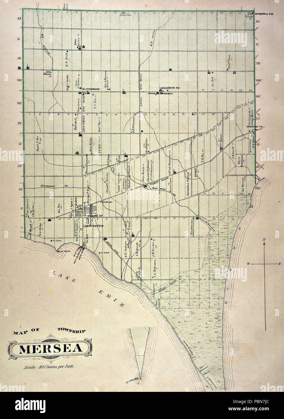 1019 Mersea township di 1881, Essex County, Ontario Foto Stock