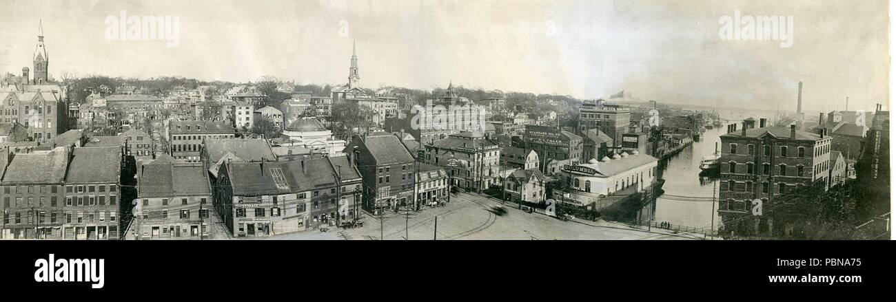 943 inferiore Piazza Mercato Providence Rhode Island 1898 panorama Foto Stock