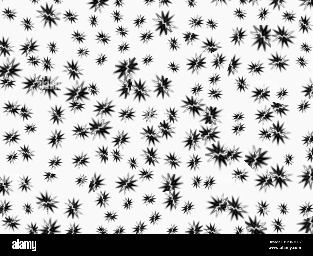 Pubblicità astratta sfondo, stelle nere struttura creativa, pattern semplice Foto Stock