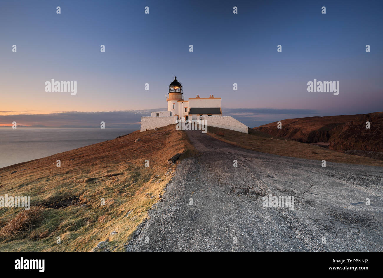 Stoer faro al tramonto Foto Stock