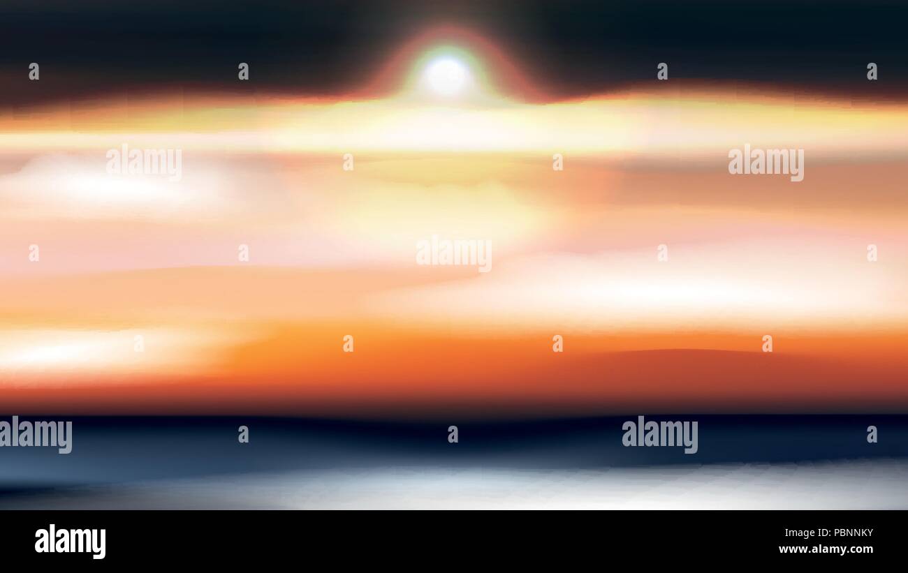 Nuvole paesaggio al tramonto o Alba - Illustrazione Vettoriale Illustrazione Vettoriale