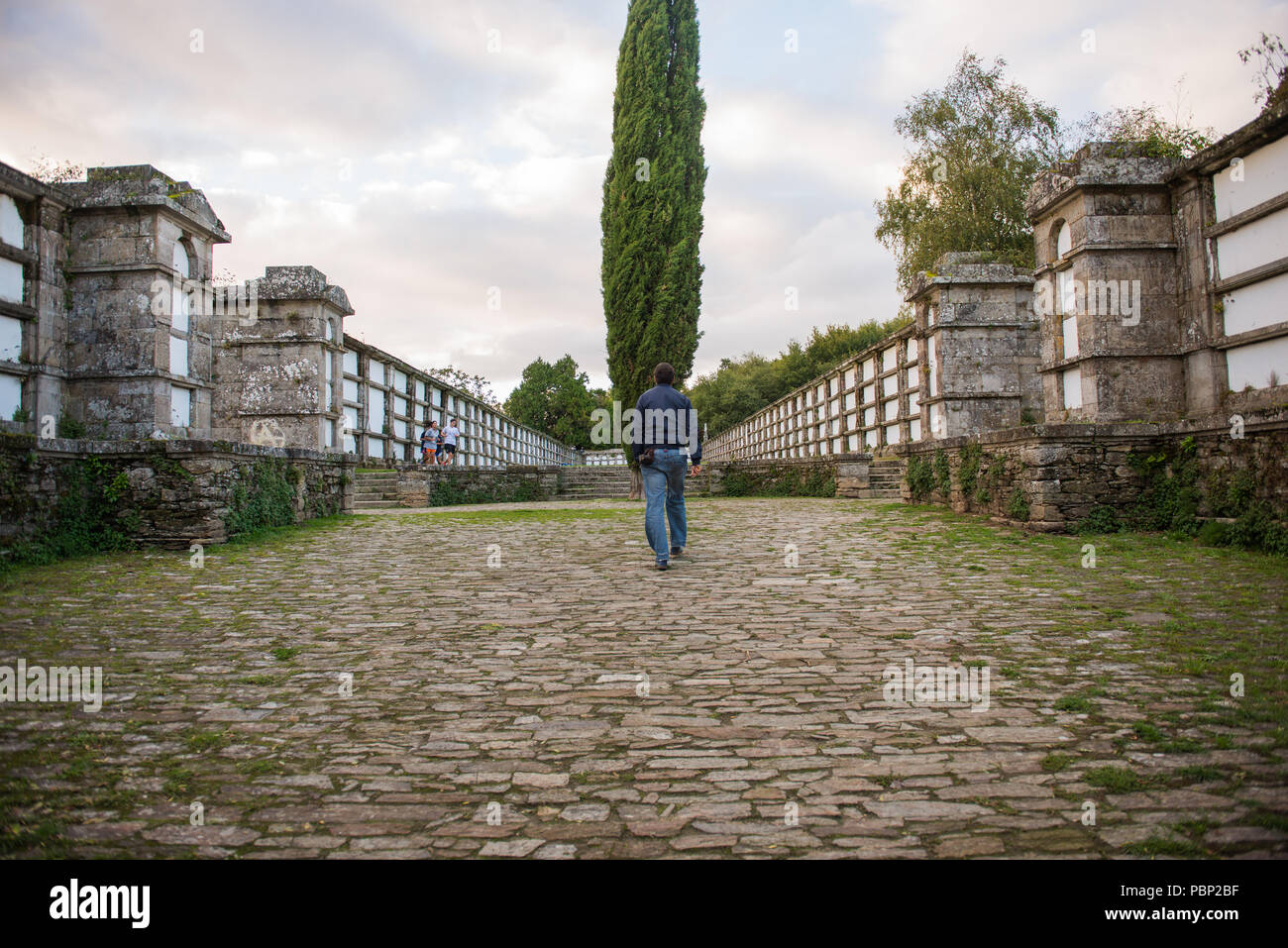 Il vecchio cimitero a Santiago de Compostela nel Parque de Bonaval Foto Stock