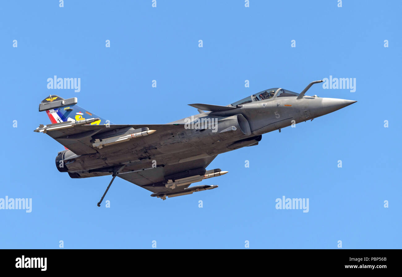 Dassault Rafale M, Flottille 12F, la Marina Francese, Landivisau, il settantesimo anniversario livrea di coda Foto Stock