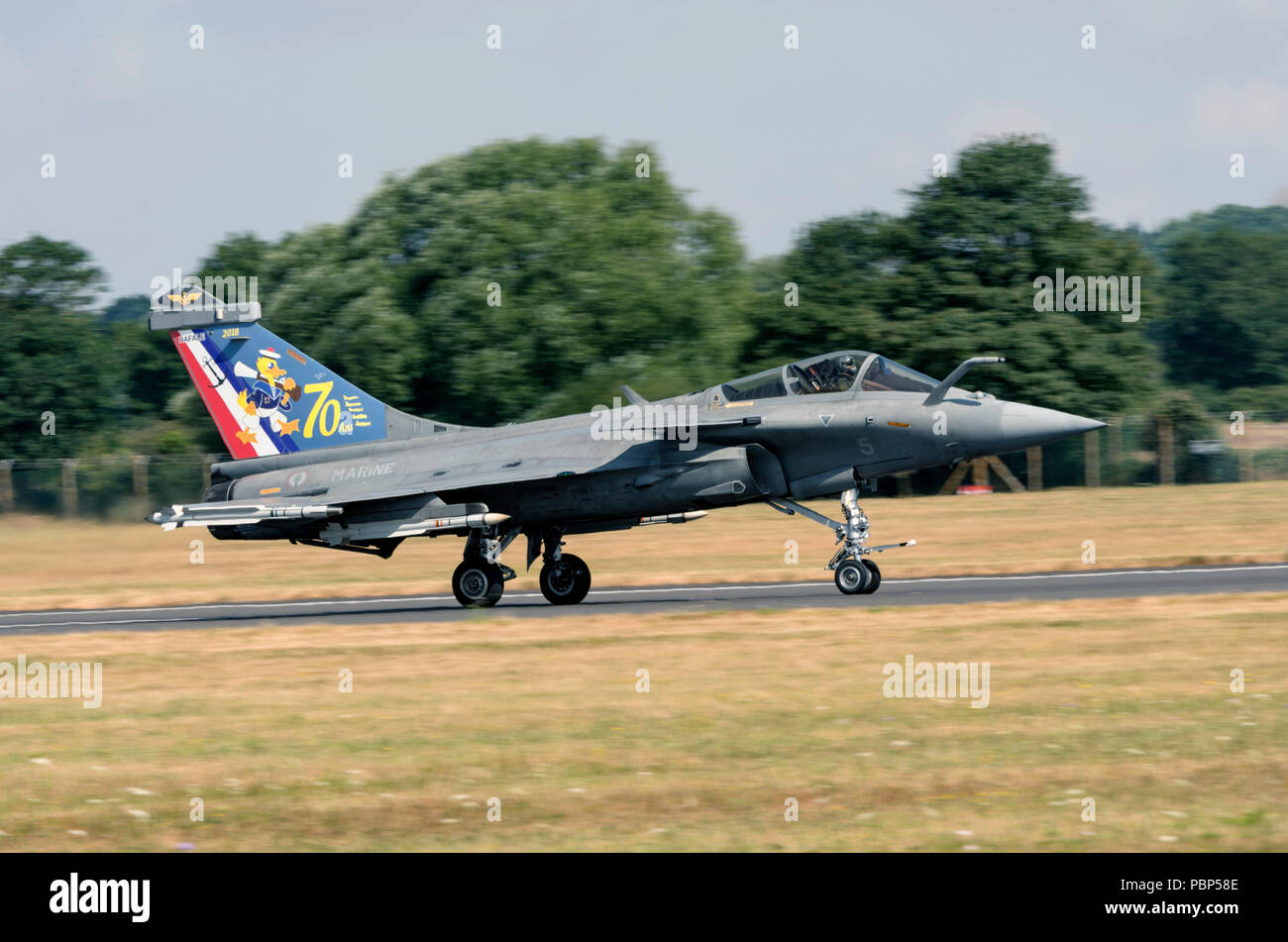 Dassault Rafale M, Flottille 12F, la Marina Francese, Landivisau, il settantesimo anniversario livrea di coda Foto Stock