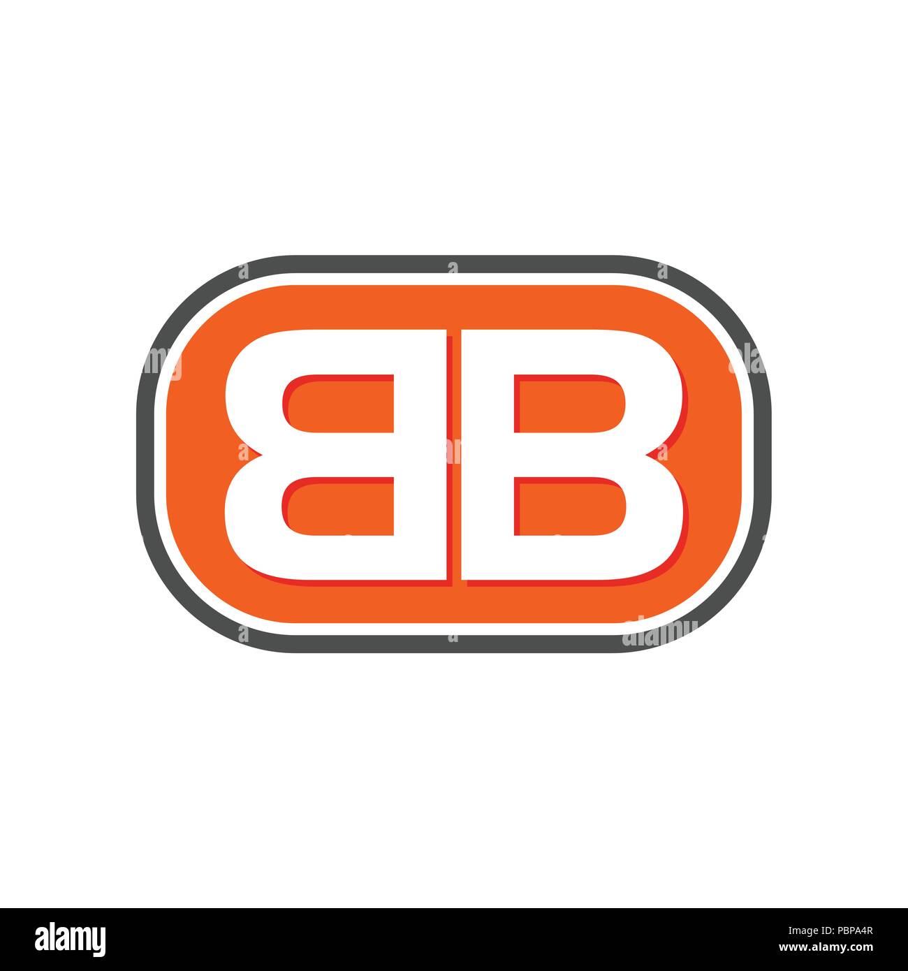 BB iniziali Lettermark simbolo vettore Logo grafico del modello di progettazione Illustrazione Vettoriale
