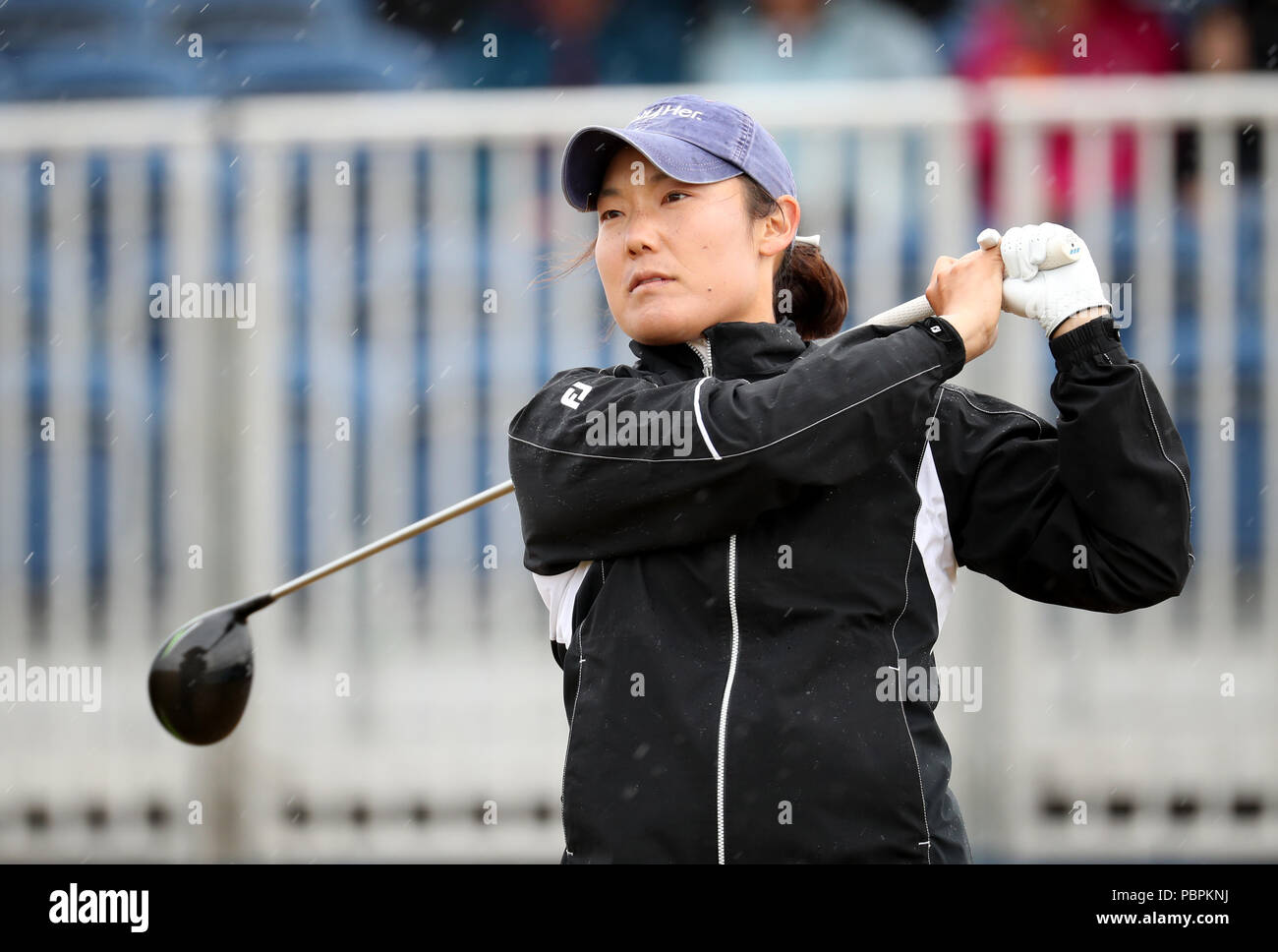 USA's Tiffany Joh sul 1 ° tee durante il quarto giorno del 2018 Aberdeen Standard Investments Ladies Scottish Open al Gullane Golf Club. STAMPA ASSOCIAZIONE Foto, Foto data: Domenica 29 luglio 2018. Il credito fotografico dovrebbe essere: Jane Barlow/PA Wire. Foto Stock