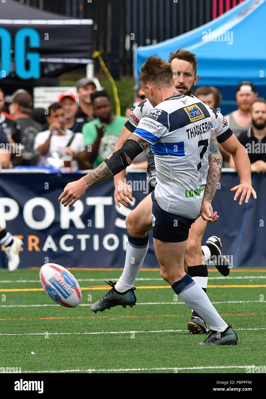Lamport Stadium, Toronto, Ontario, Canada, 28 luglio 2018. ANTHONY Thackeray di Featherstone Rovers durante il Toronto Wolfpack v Featherstone Rovers nel Betfred campionato. Credito: Touchlinepics/Alamy Live News Foto Stock