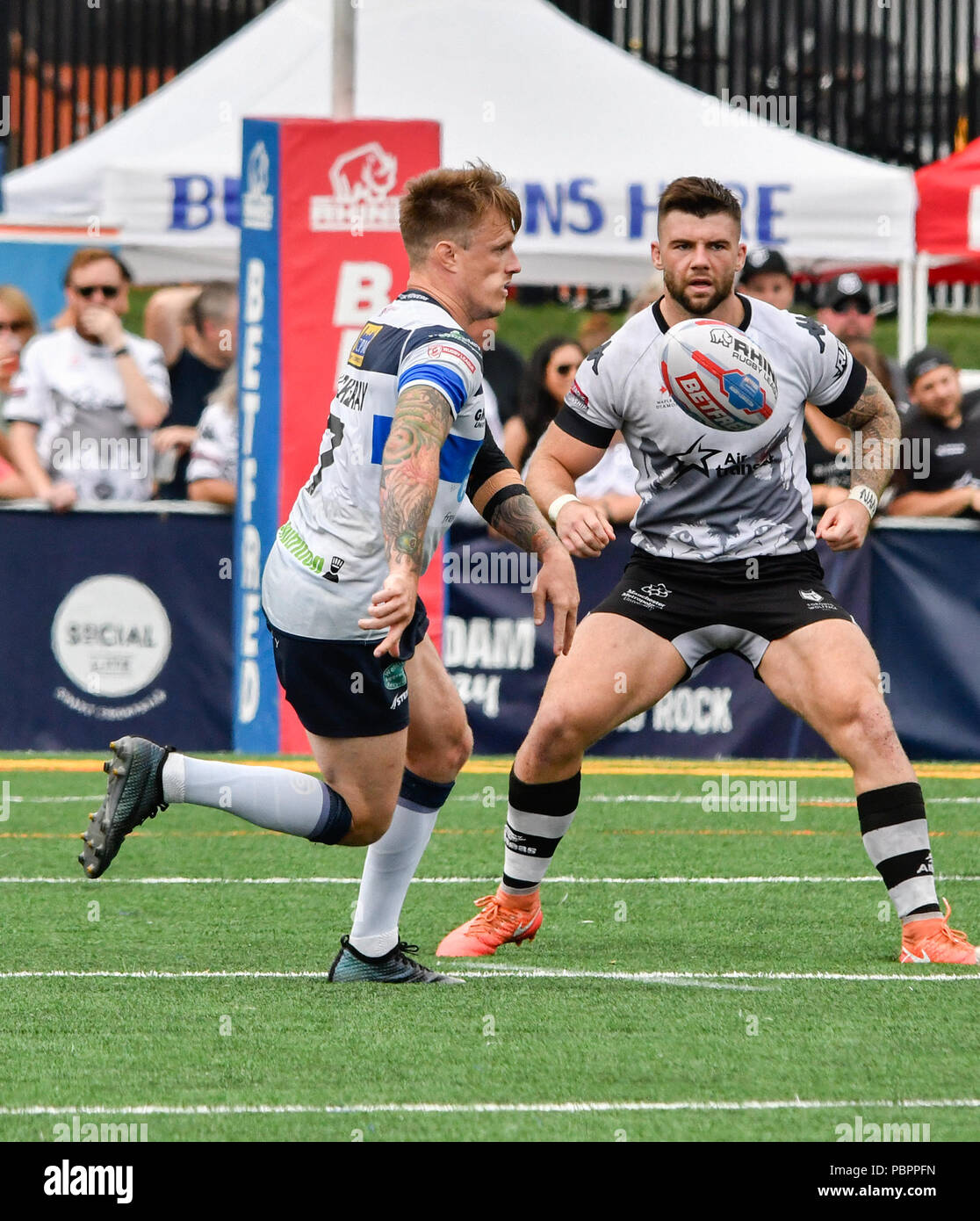 Lamport Stadium, Toronto, Ontario, Canada, 28 luglio 2018. ANTHONY Thackeray di Featherstone Rovers durante il Toronto Wolfpack v Featherstone Rovers nel Betfred campionato. Credito: Touchlinepics/Alamy Live News Foto Stock