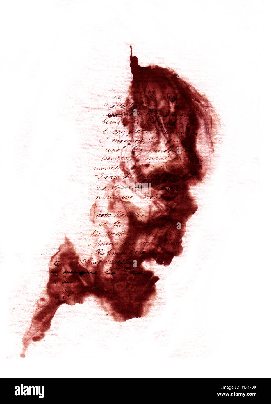 Mary Shelley del mostro di Frankenstein horror gotico la pittura ad acquerello Foto Stock
