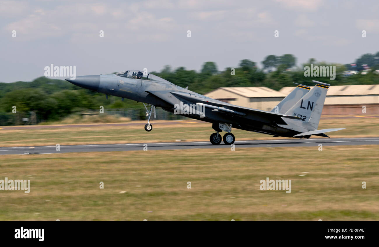 F-15C Eagle, dal 493rd 'Grim Reapers' squadrone a RAF Lakenheath Foto Stock