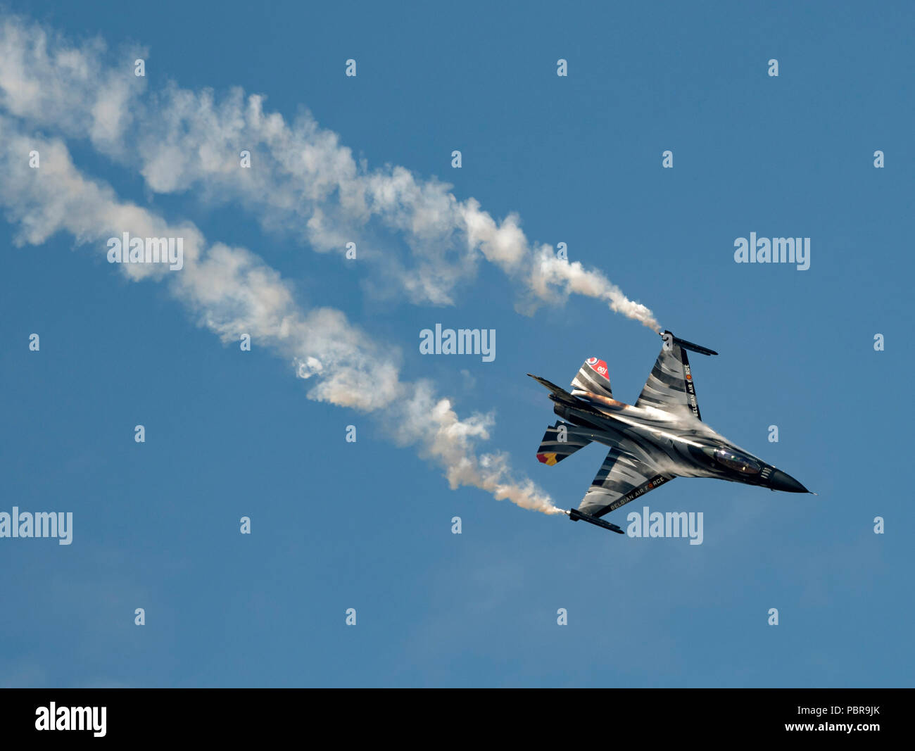 F-16A Fighting Falcon, 'Vador' buio Falcon, 2 PARAFANGO, belga componente dell'aria, Foto Stock