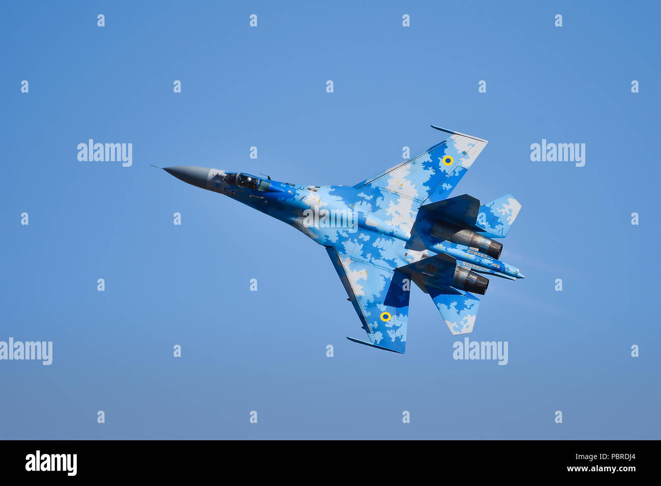 Aeronautica militare ucraino Sukhoi SU-27 il flanker RIAT Fairford 2018 Foto Stock