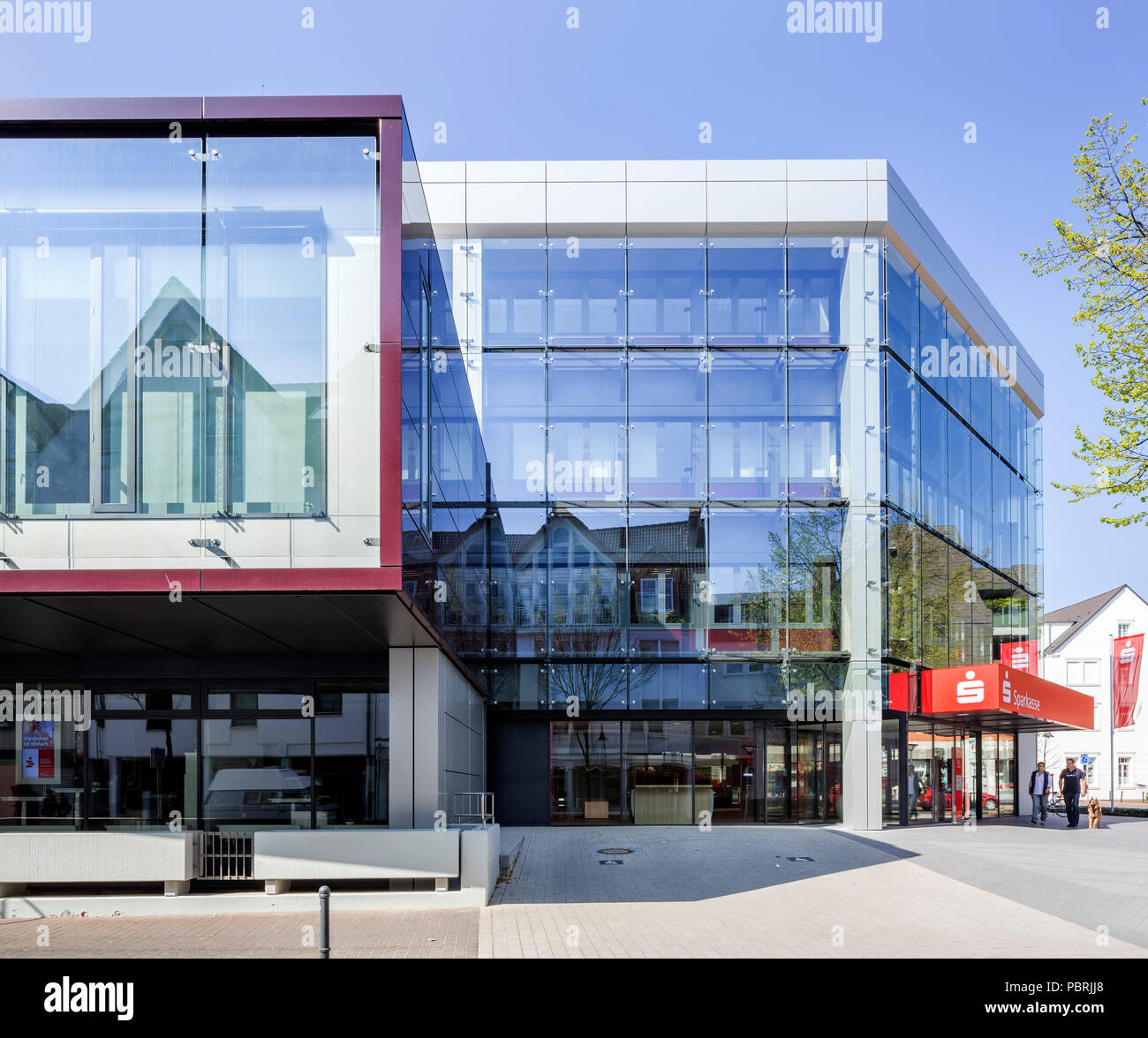 Ufficio principale della Sparkasse Paderborn-Detmold, Paderborn, East Westfalia, Nord Reno-Westfalia, Germania Foto Stock