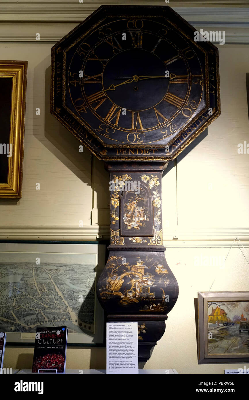 Un atto del Parlamento orologio (coaching inn orologio o clock taverna), 1765, donati da Samuel Dexter nel 1765 - Foto Stock