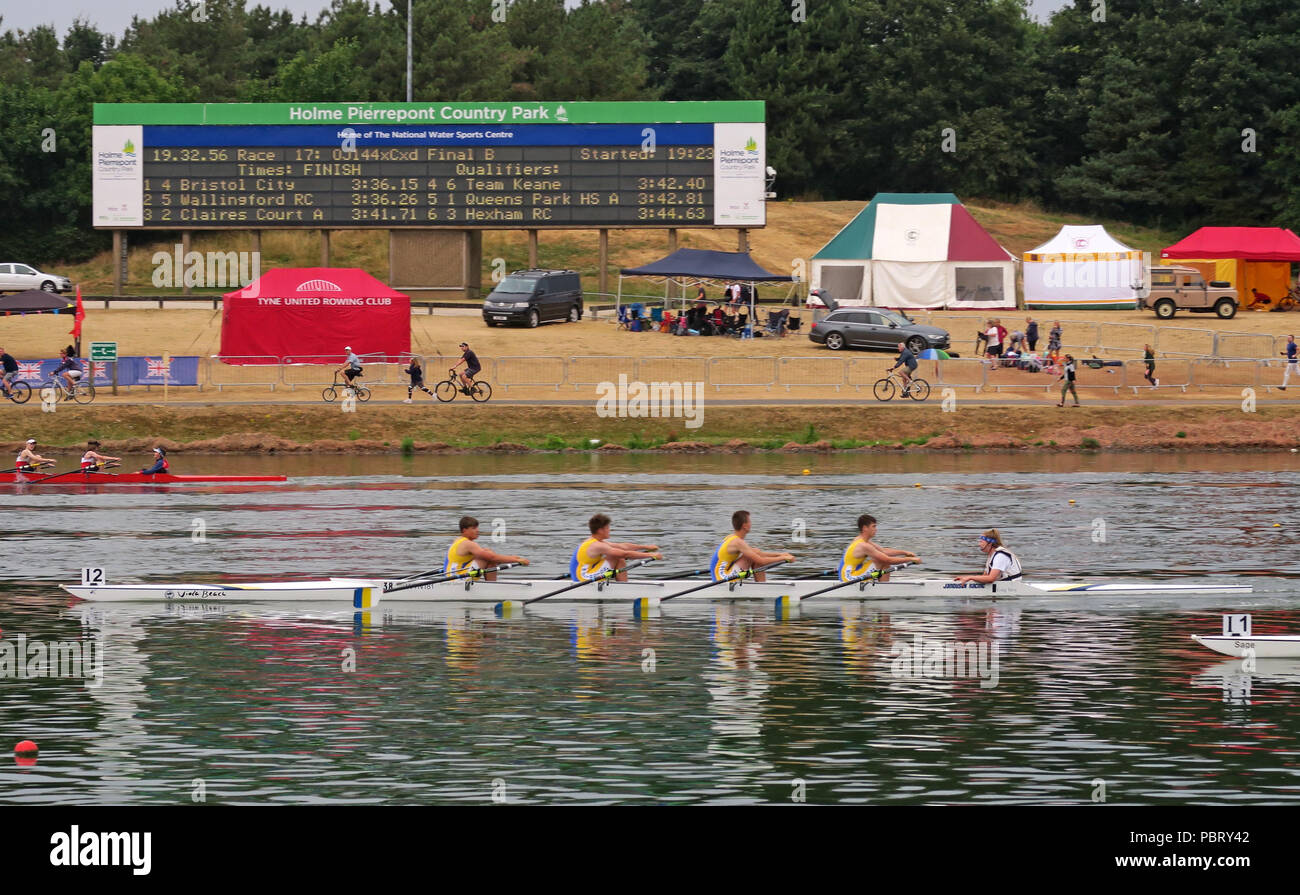 Warrington Rowing Club, racing al BRJC British Junior di canottaggio campionati, Nottingham Centro di sport acquatici, East Midlands, England, Regno Unito Foto Stock