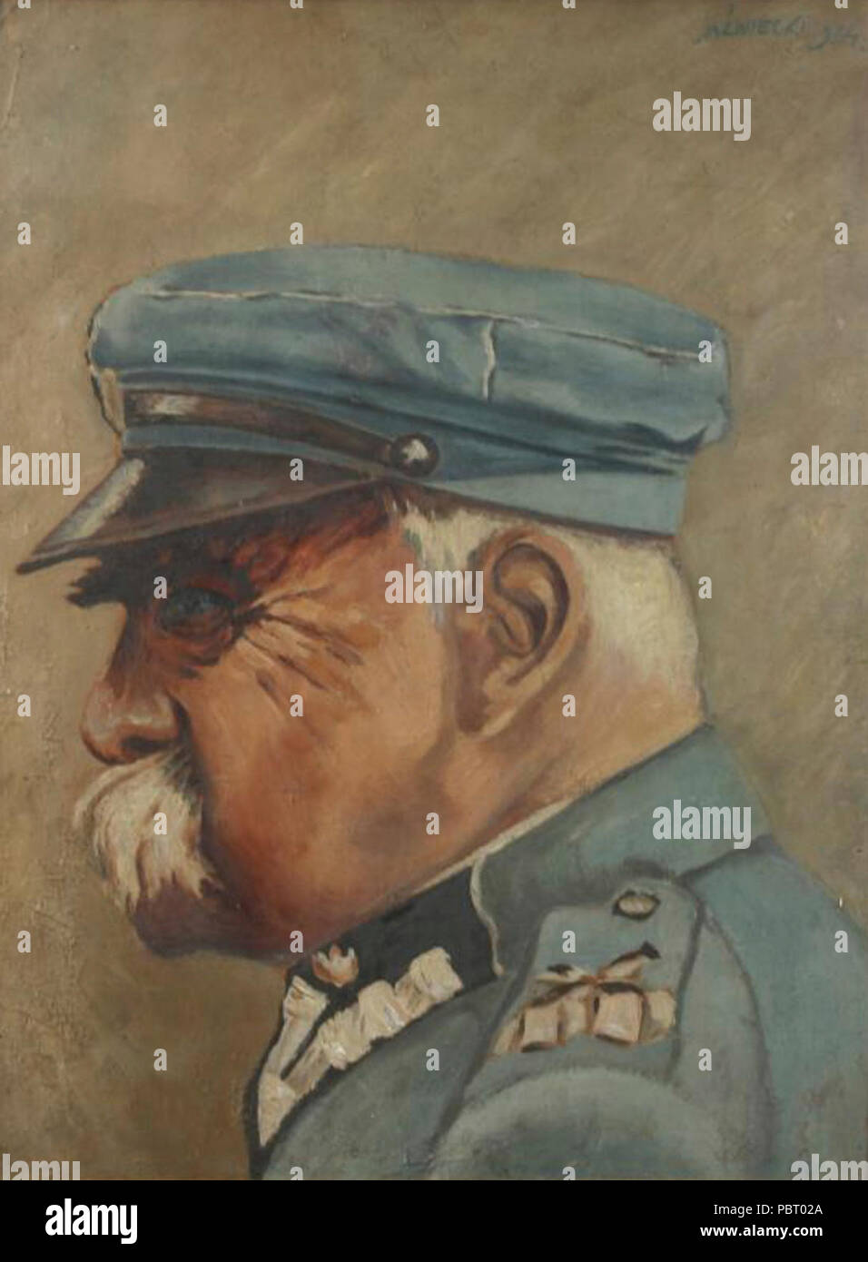 Adam Franciszek Jaźwiecki - Portret Józefa Piłsudskiego. Foto Stock