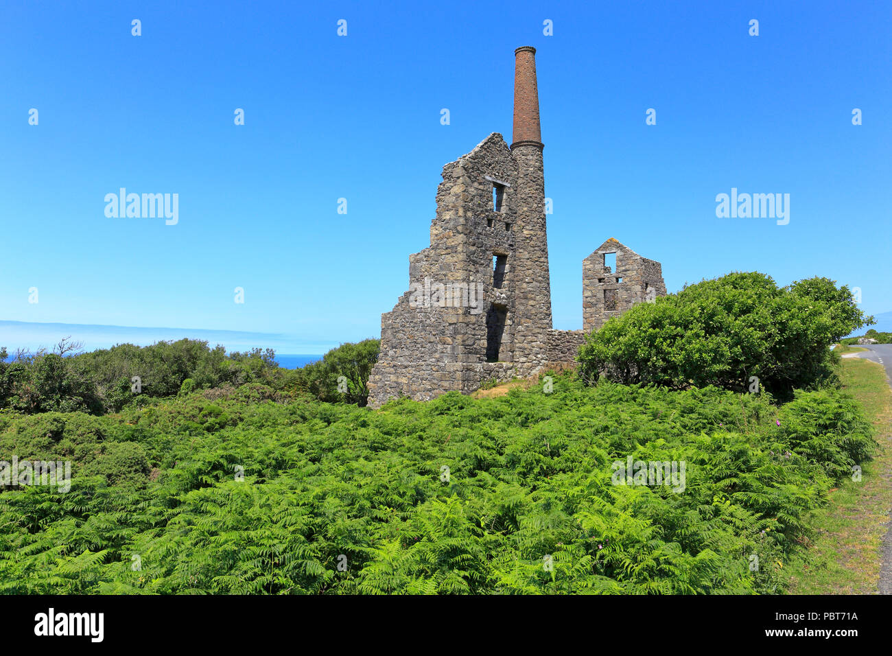 Resti di cura Galver miniera, Rosemergy vicino Zennor, Cornwall, Inghilterra, Regno Unito. Foto Stock