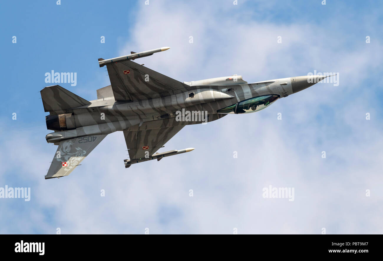 F-16C Fighting Falcon, polacco Air Force, tigre, Foto Stock