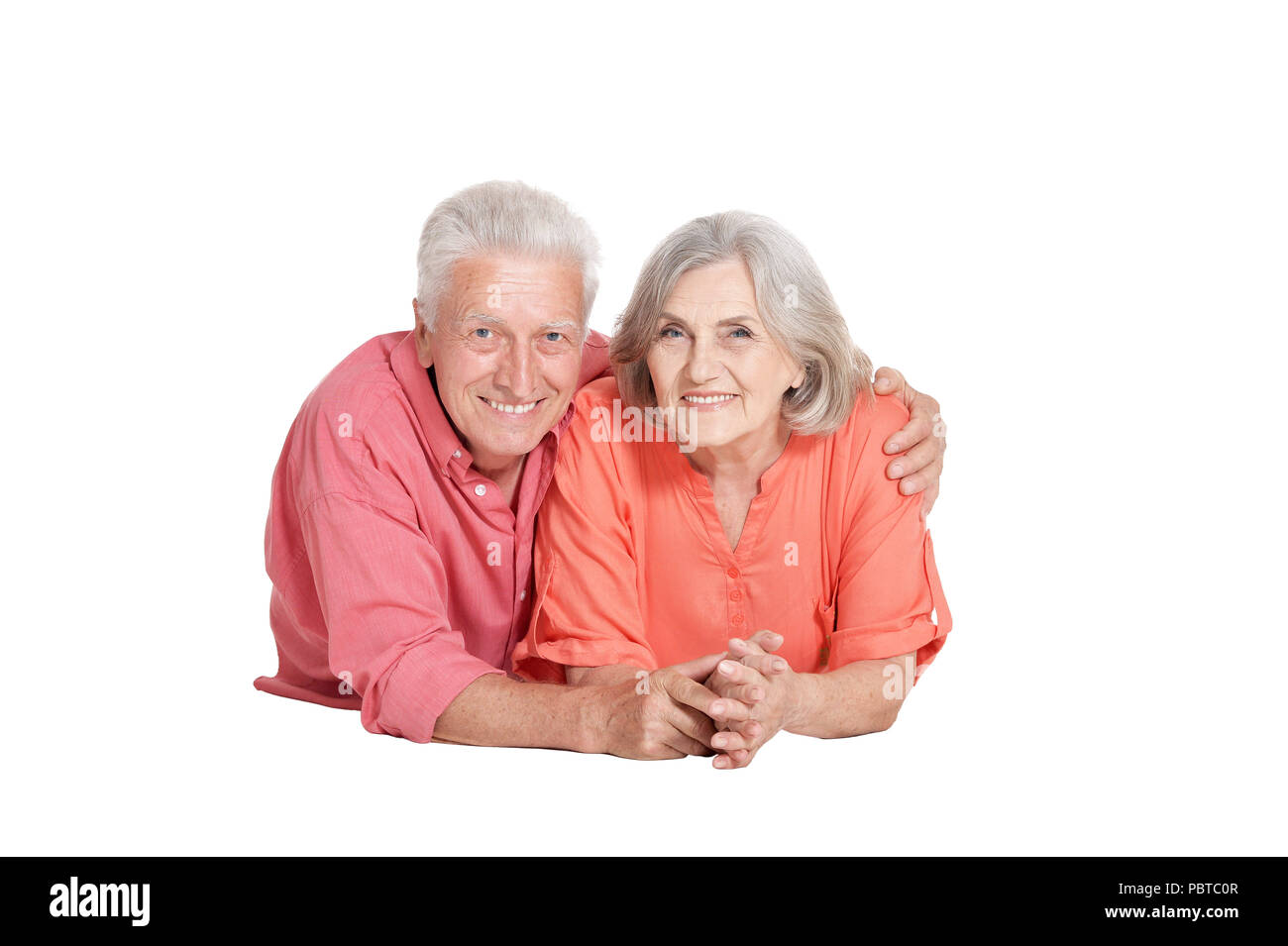 Ritratto di coppia senior in posa Foto Stock