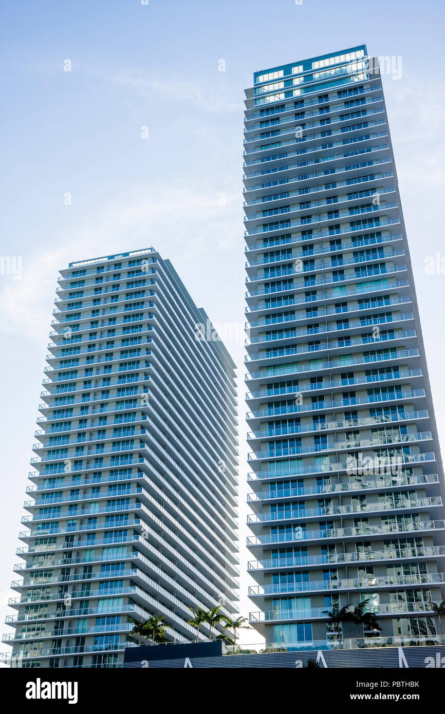 Miami Florida, Brickell Area, edificio, grattacieli grattacieli edificio edifici multi famiglia abitazione, condominio condominio condominio r Foto Stock