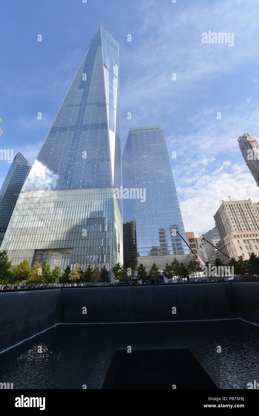 Un Osservatorio mondiale e 9/11 Memorial, New York Foto Stock