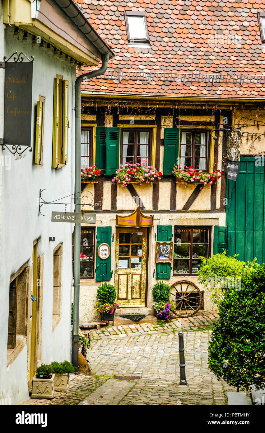 Vecchia birra keller nel quartiere storico di Nurtingen, Germania meridionale Foto Stock