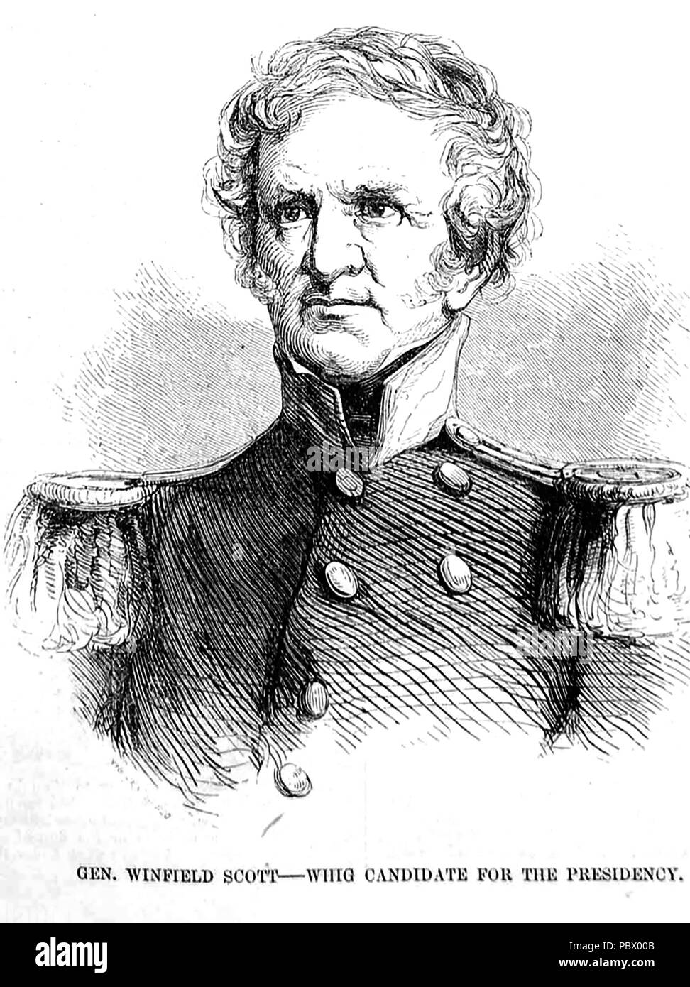 WINFIELD SCOTT (1786-1866) esercito americano generale e qui come candidato presidenziale del partito Whig nel 1852 Foto Stock