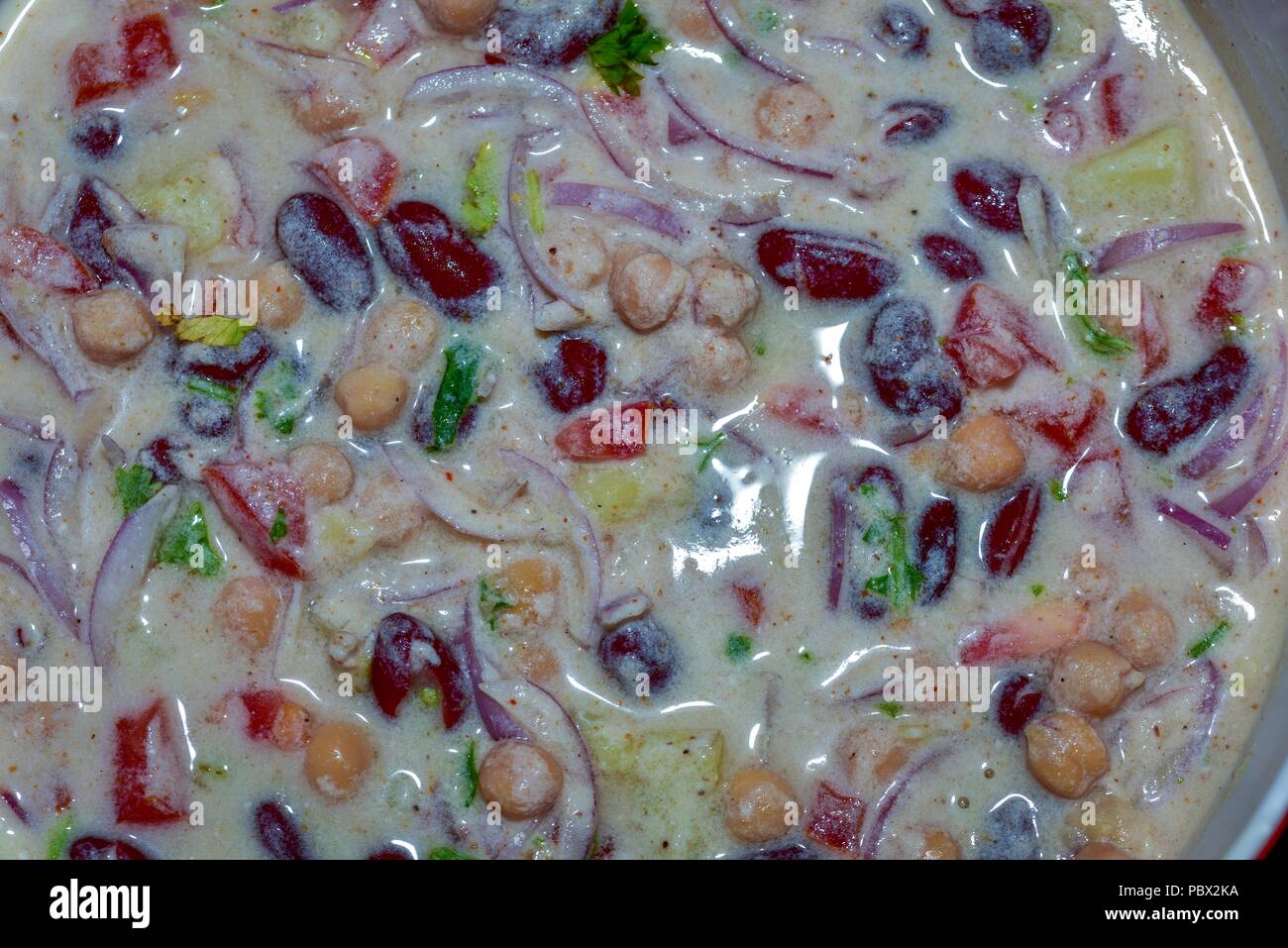 Mix piccante channa chaat Foto Stock