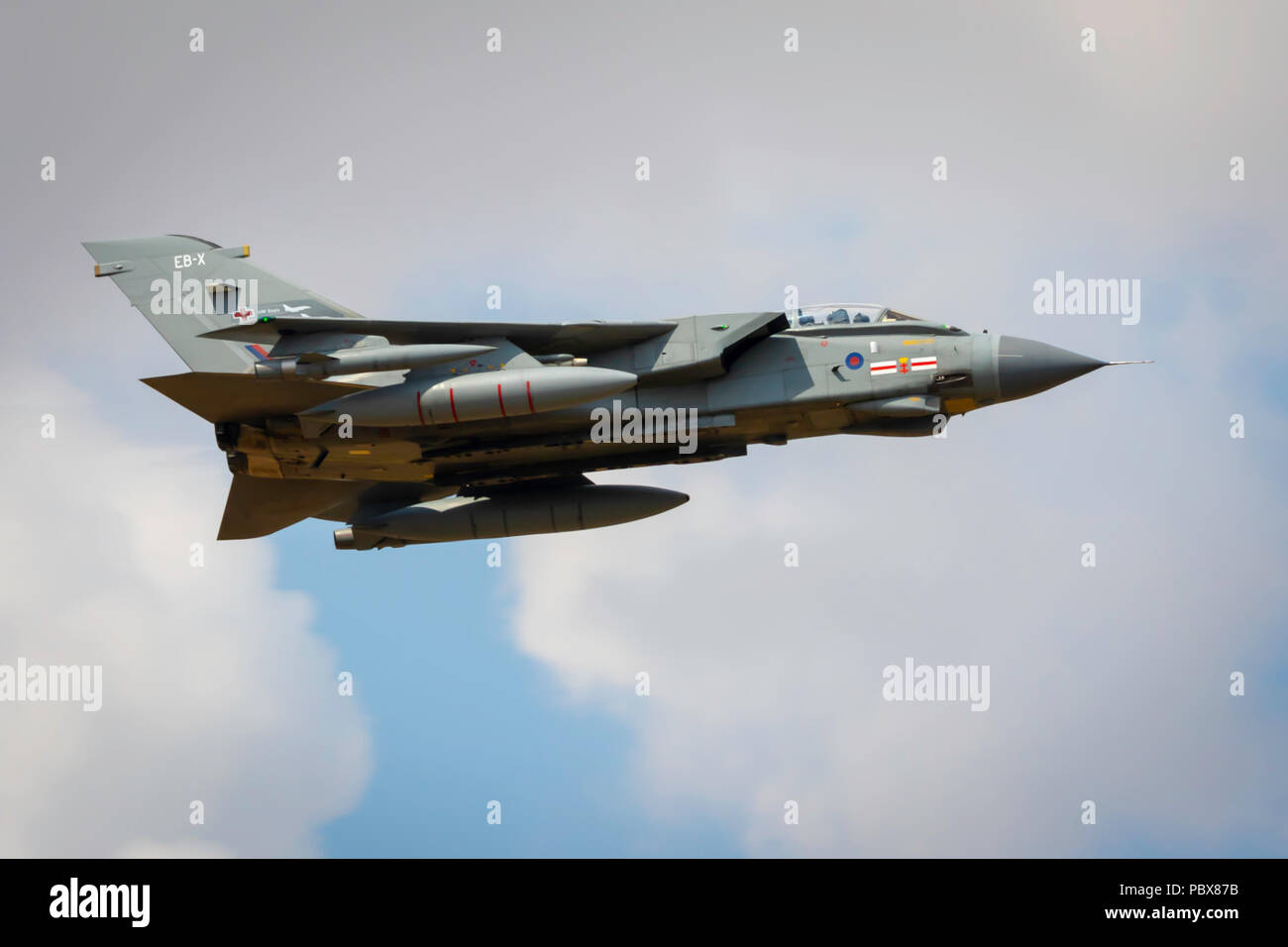 Fairford, Gloucestershire, Regno Unito - Luglio 14th, 2018: Panavia Tornado della Forza Aerea Italiana Visualizza a Fairford International Air Tattoo 2018 Foto Stock