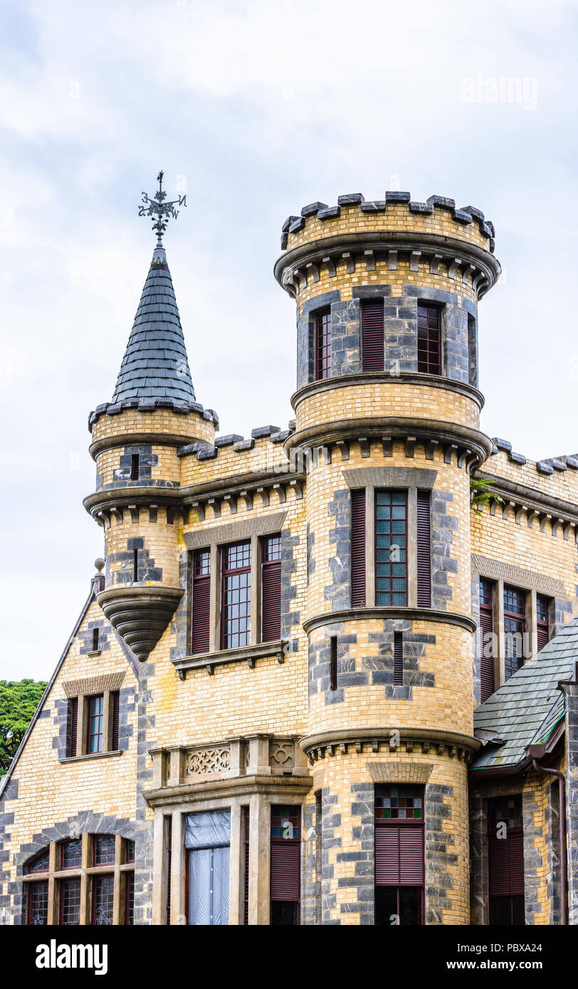 Stollmeyer il castello, St. Clair, Porto di Spagna, tra la Queen's Park Savannah e il fiume Maraval, Trinidad e Tobago Foto Stock