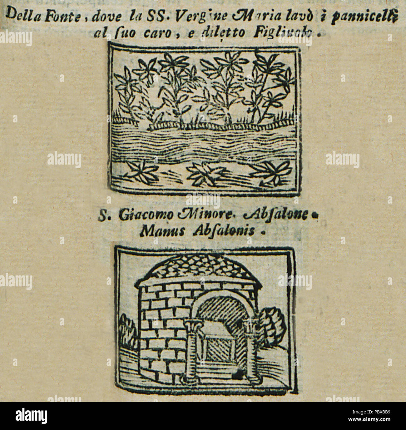 157 della Fonte, colomba la Santissima Vergine Maria lavò i pannicelli del suo santissimo, e diletto Figliuolo - Bianco Noe - 1600 Foto Stock