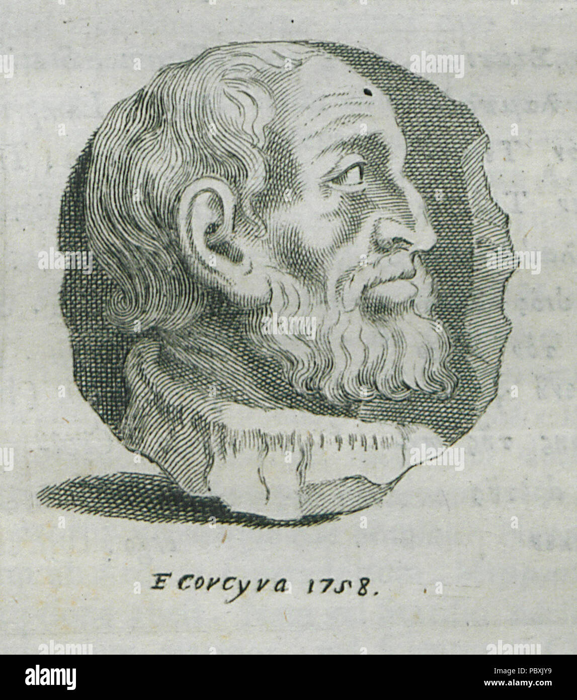 214 Frammento di rilievo di una figura maschile - Paciaudi Paolo Maria - 1761 Foto Stock