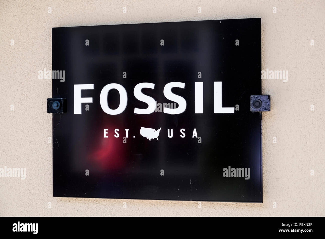 Fossile logo negozio segno, STATI UNITI D'AMERICA Foto Stock