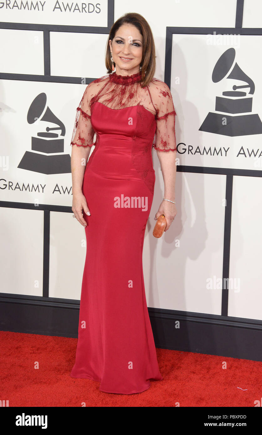 Gloria Estefan 338 arrivando al 56th Annual Grammy Awards 2014 presso il centro di fiocco in Los Angeles.Gloria Estefan 338 evento nella vita di Hollywood - California, tappeto rosso Evento, STATI UNITI D'AMERICA, industria cinematografica, celebrità, fotografia, Bestof, arte cultura e intrattenimento, Topix celebrità moda, migliori della vita di Hollywood, evento nella vita di Hollywood - California, moquette rossa e dietro le quinte, movie celebrità, personaggi televisivi, musica celebrità, Topix, Bestof, arte cultura e intrattenimento, verticale, una persona, la fotografia di moda, a piena lunghezza e 2014 Indagine tsuni@Gamma-USA.com , Tsuni Credito / STATI UNITI D'AMERICA, Foto Stock