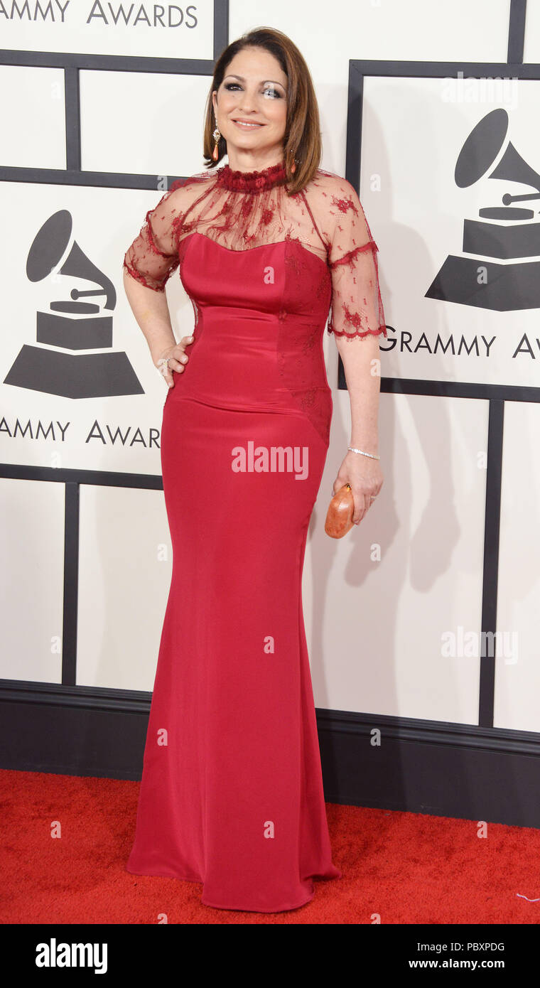 Gloria Estefan 339 arrivando al 56th Annual Grammy Awards 2014 presso il centro di fiocco in Los Angeles.Gloria Estefan 339 evento nella vita di Hollywood - California, tappeto rosso Evento, STATI UNITI D'AMERICA, industria cinematografica, celebrità, fotografia, Bestof, arte cultura e intrattenimento, Topix celebrità moda, migliori della vita di Hollywood, evento nella vita di Hollywood - California, moquette rossa e dietro le quinte, movie celebrità, personaggi televisivi, musica celebrità, Topix, Bestof, arte cultura e intrattenimento, verticale, una persona, la fotografia di moda, a piena lunghezza e 2014 Indagine tsuni@Gamma-USA.com , Tsuni Credito / STATI UNITI D'AMERICA, Foto Stock