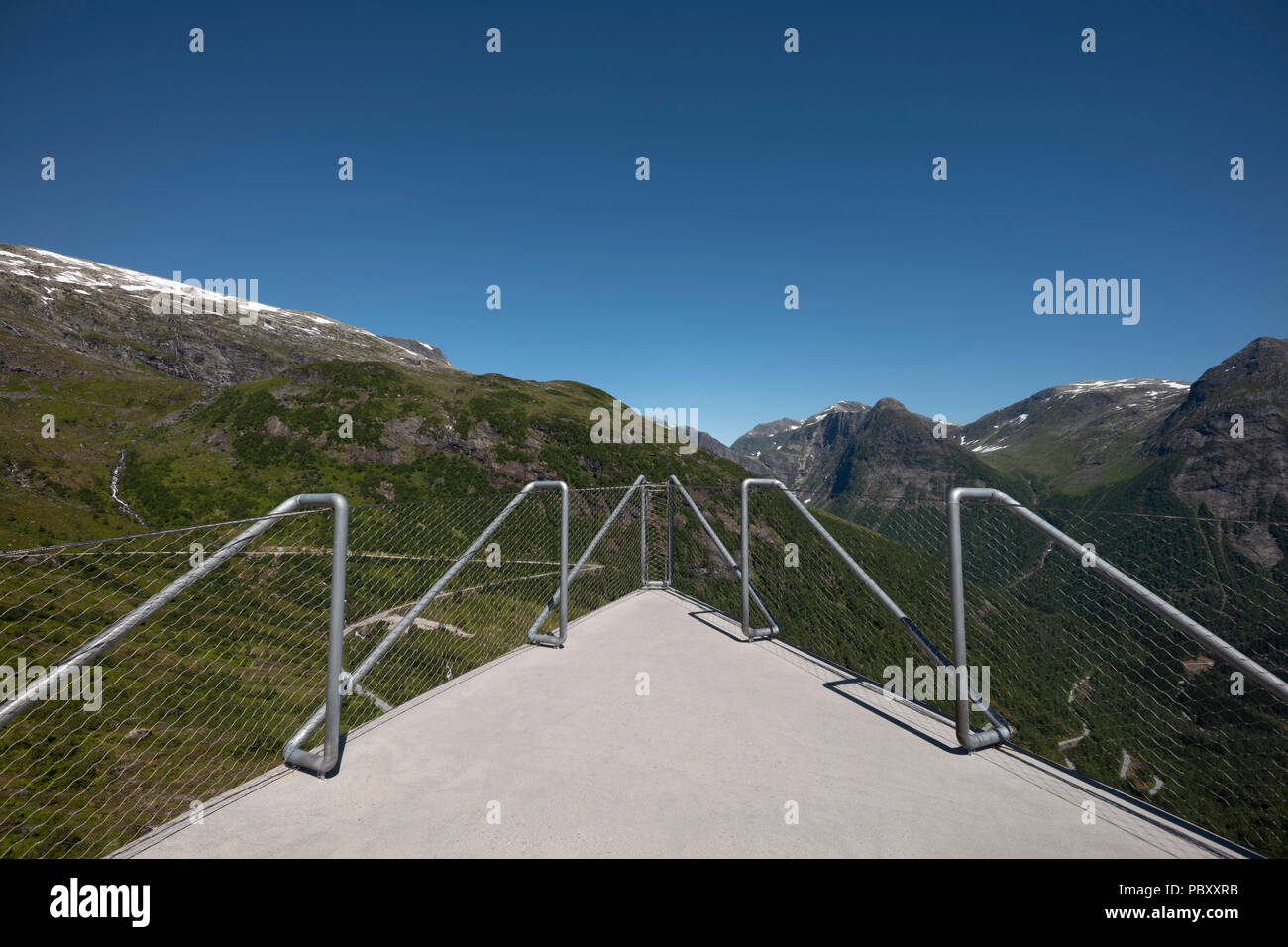 Utsikten, punto di vista a Gaularfjellet, Norvegia. Foto Stock