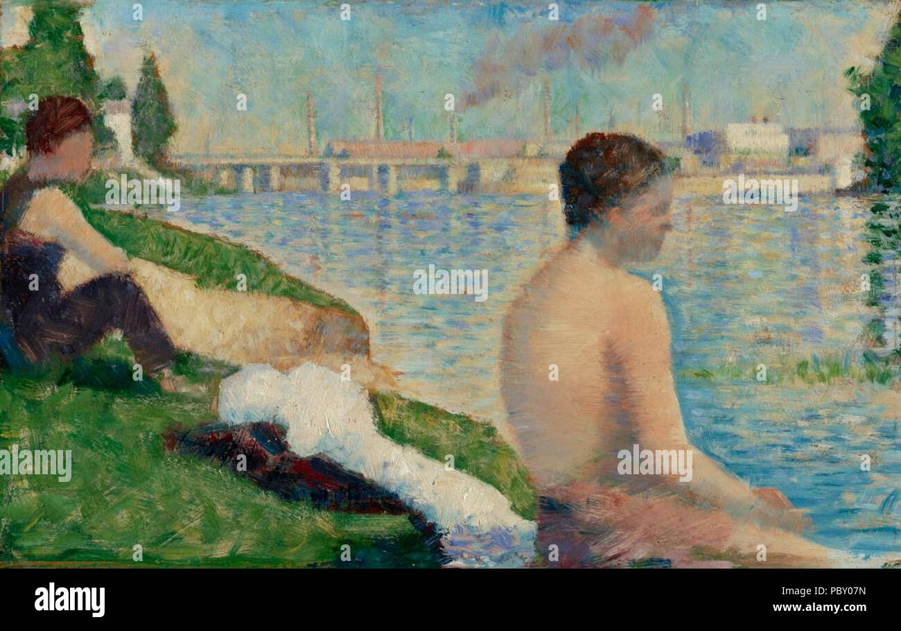 240 Georges Seurat - Étude pour une baignade à Asnières PC 96 Foto Stock