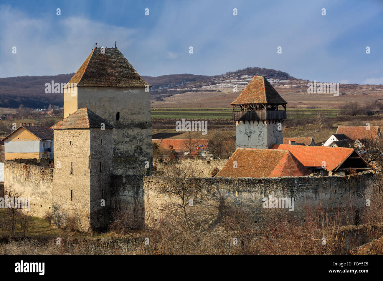 La fortezza di Calnic in Transilvania. La Romania, l'Europa. Foto Stock