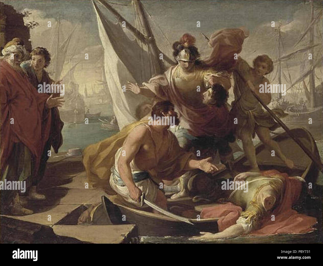 354 La Mort de Pompée Foto Stock