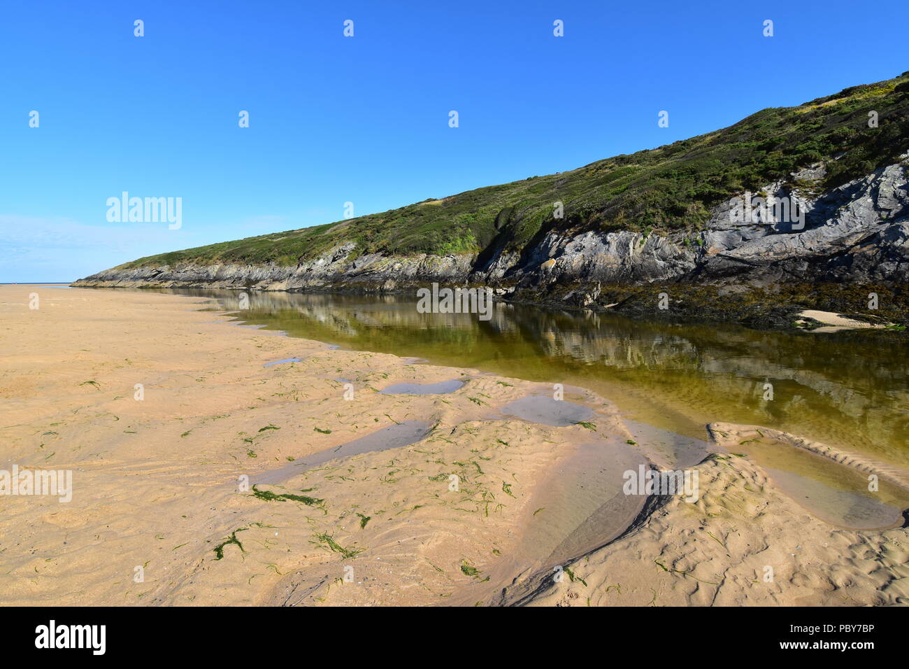 Crantock Beach Nr Newquay Cornwall Foto Stock