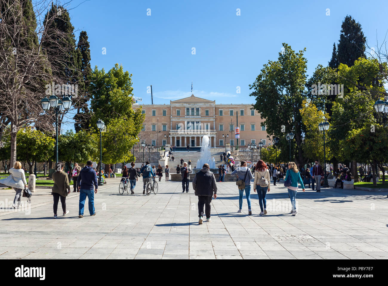11.03.2018 Athens, Grecia - il palazzo presidenziale, la residenza ufficiale del Presidente della Repubblica ellenica. Progettato da Ernst Ziller Foto Stock