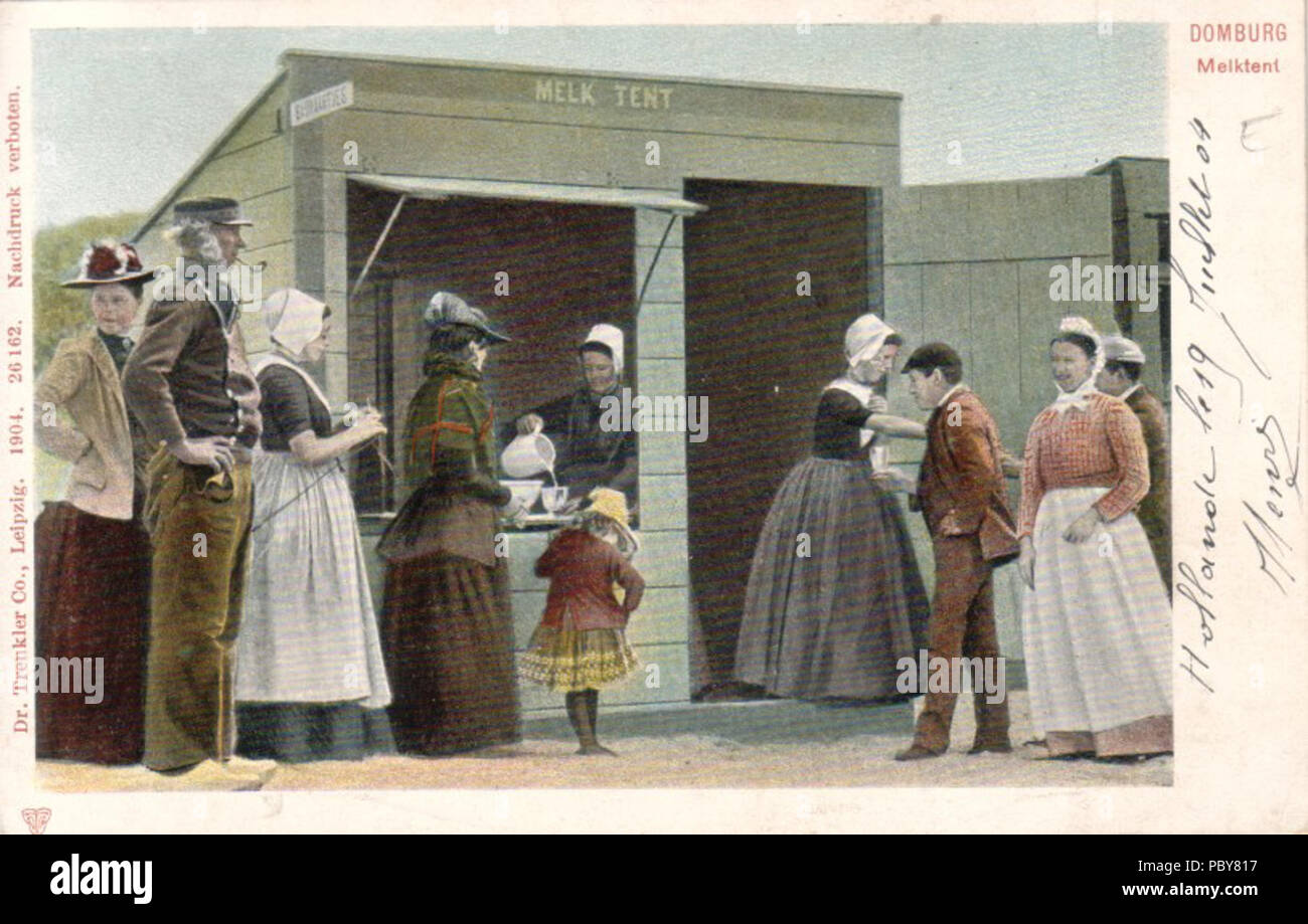 166 Domburg.Melktent.1904 Foto Stock